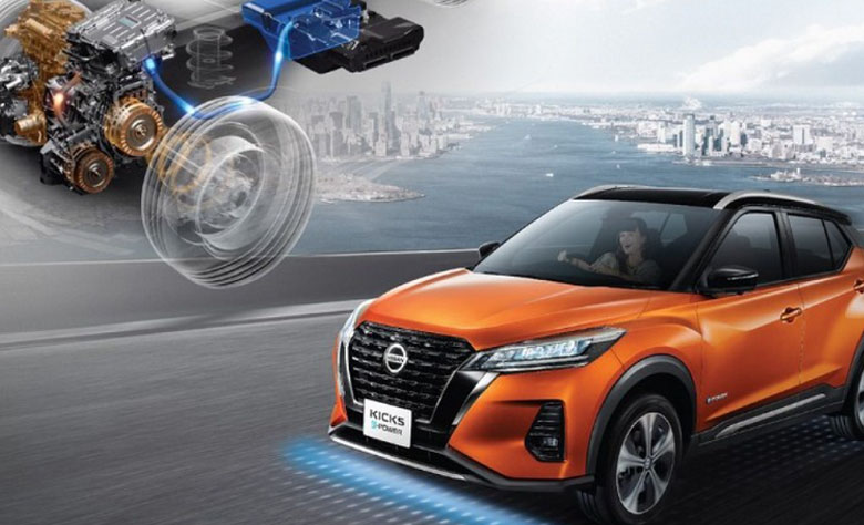 Mẫu xe ô tô Nissan Kicks 2022 sử dụng động cơ hybrid e-Power và mô-tơ điện EM57