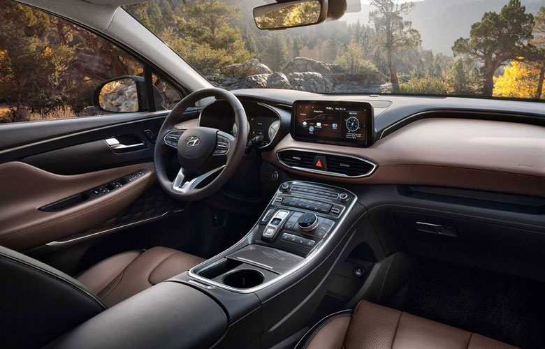 Khoang lái sang trọng và hiện đại của Hyundai Santafe 2021