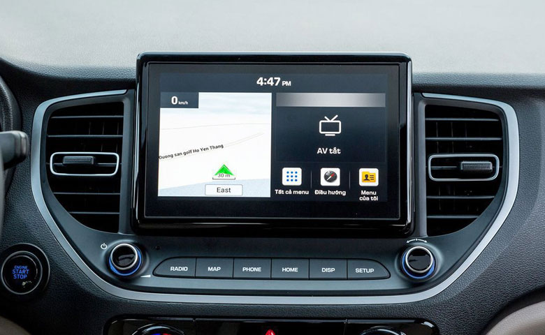 Màn hình cảm ứng dạng nổi trang Hyundai Accent 2021