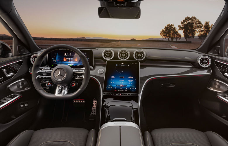 Nội thất bên trong Mercedes-AMG C63 S 2023 Hybrid được thiết kế cá tính, tinh tế