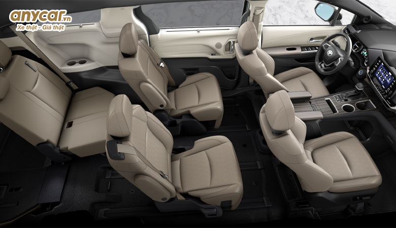 Toyota Sienna 2023 sở hữu khoang nội thất rộng rãi, giàu trang bị tiện nghi