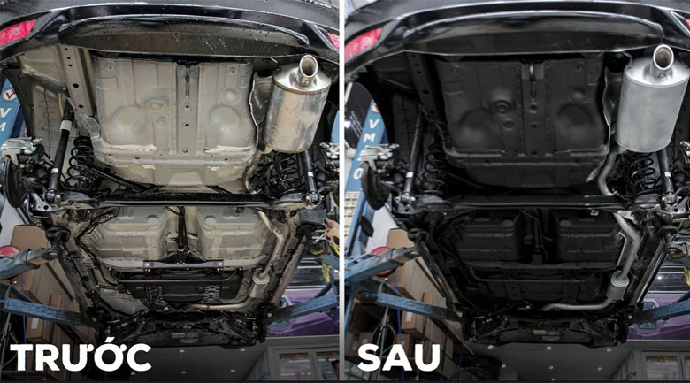 Trước và sau khi phủ gầm ô tô